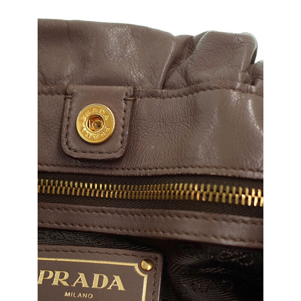 Prada Calfskin Soft Shopping brown Bag Nocciolo Leather Tote Shoulder - Picture 8 of 9